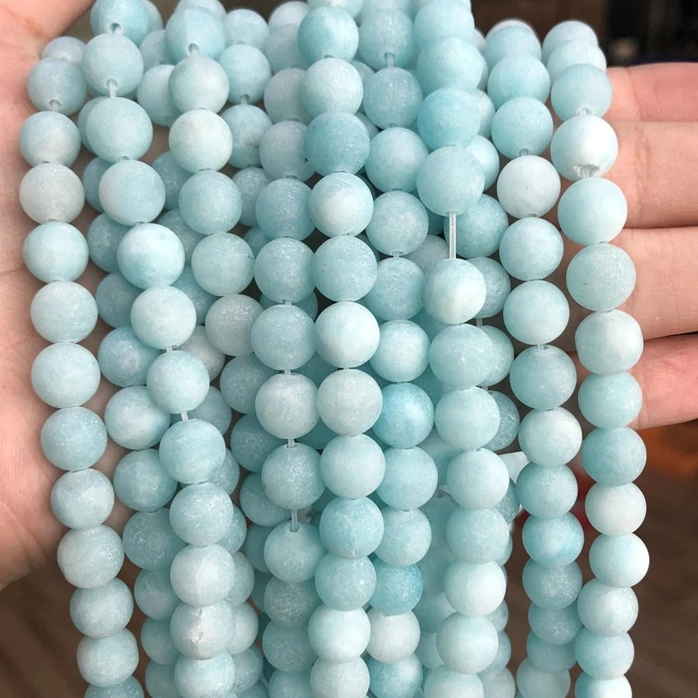 Natural Stone Matte Round Beads