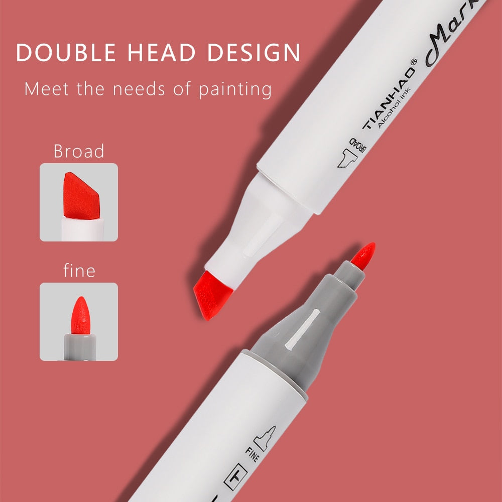 Dual Head Art Marker Pen Set (30-168 colors/set)