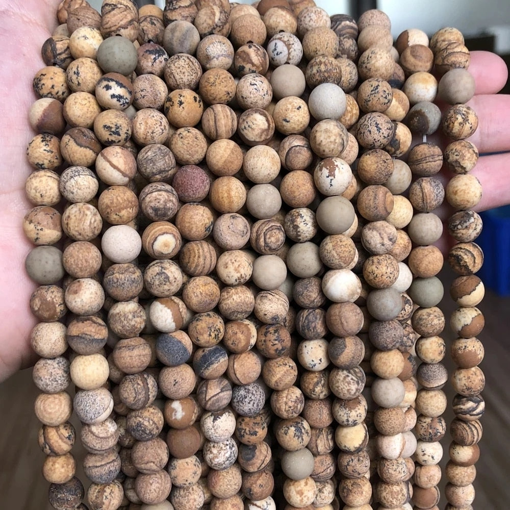 Natural Stone Matte Round Beads