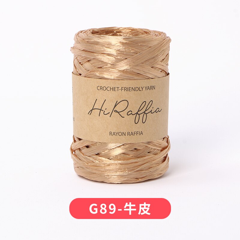 80M Metallic Natural Raffia Straw Yarn