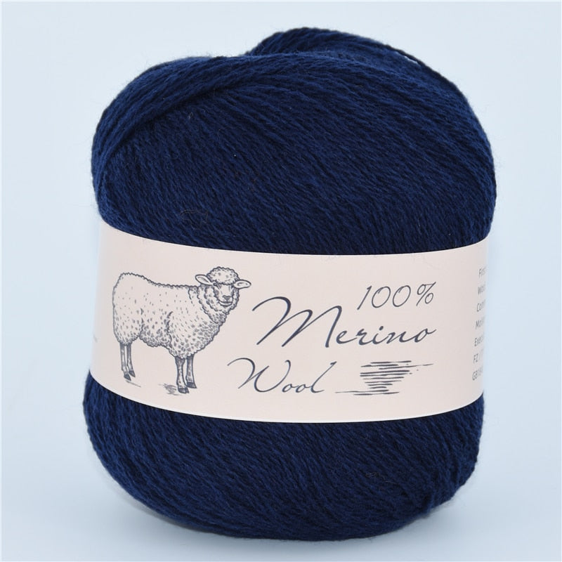 100% Medium-Fine Soft Crochet Merino Wool Yarn