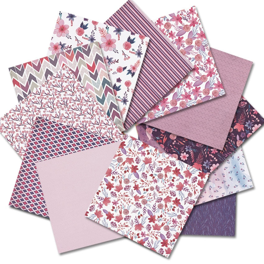 Pale Pink/Violet Scrapbook Paper (15x15cm, 12 or 24/pack)