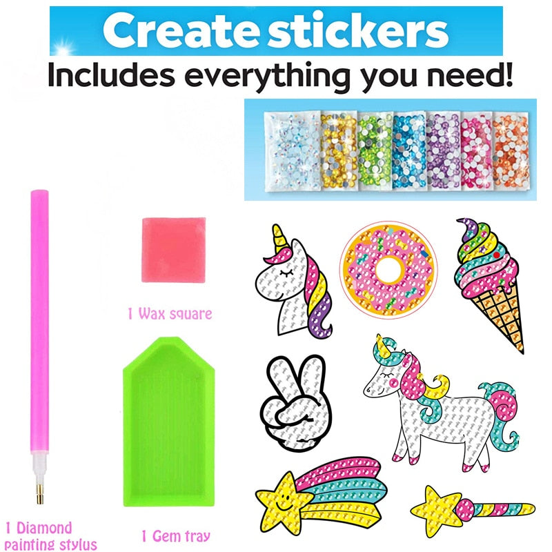 Kids Diamond Painting Stickers 12/kit