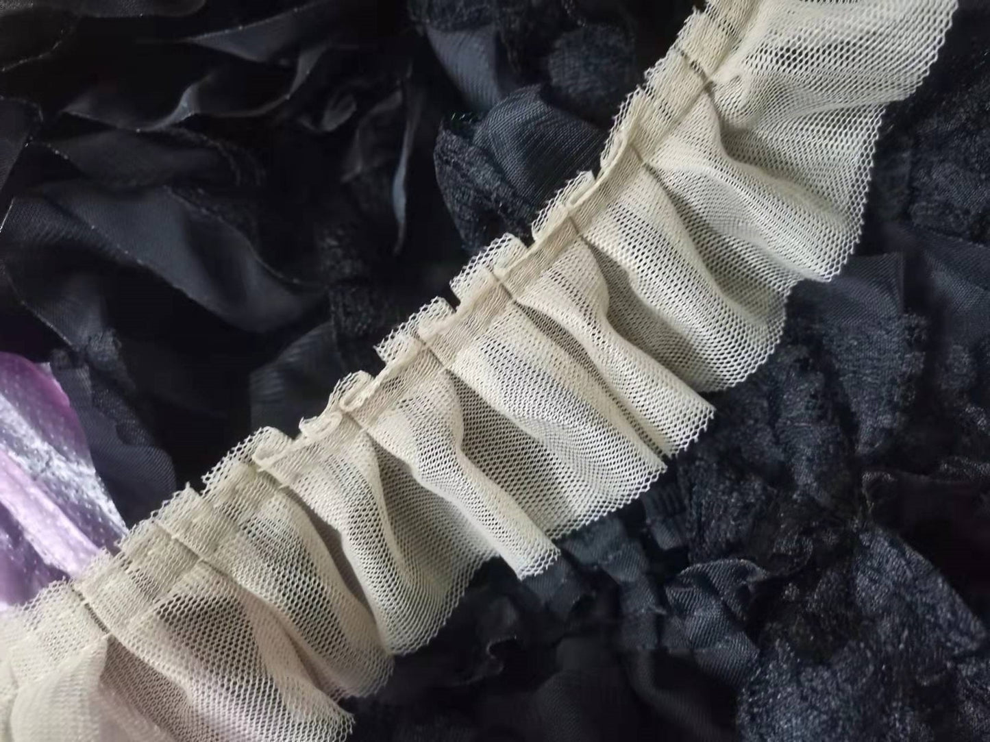 Pleated Lace Tulle Fabric