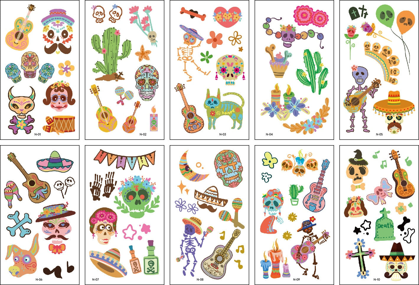 10 Pack Fake Tattoo Stickers