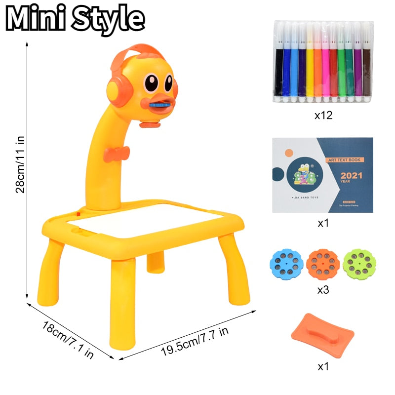 Children LED Projector Art Drawing Table