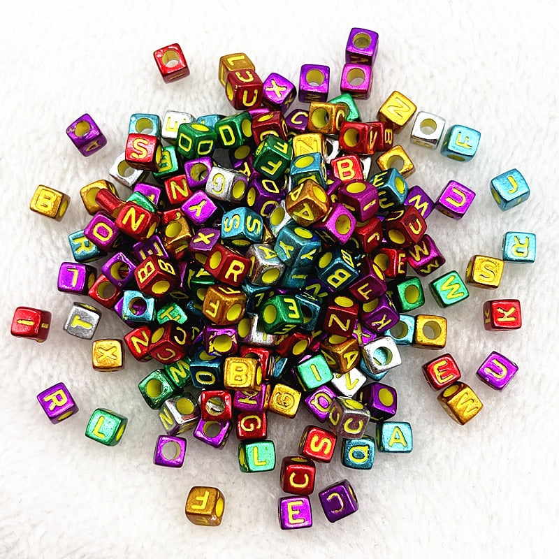 Alphabet Letter Beads (100/pack, color options)