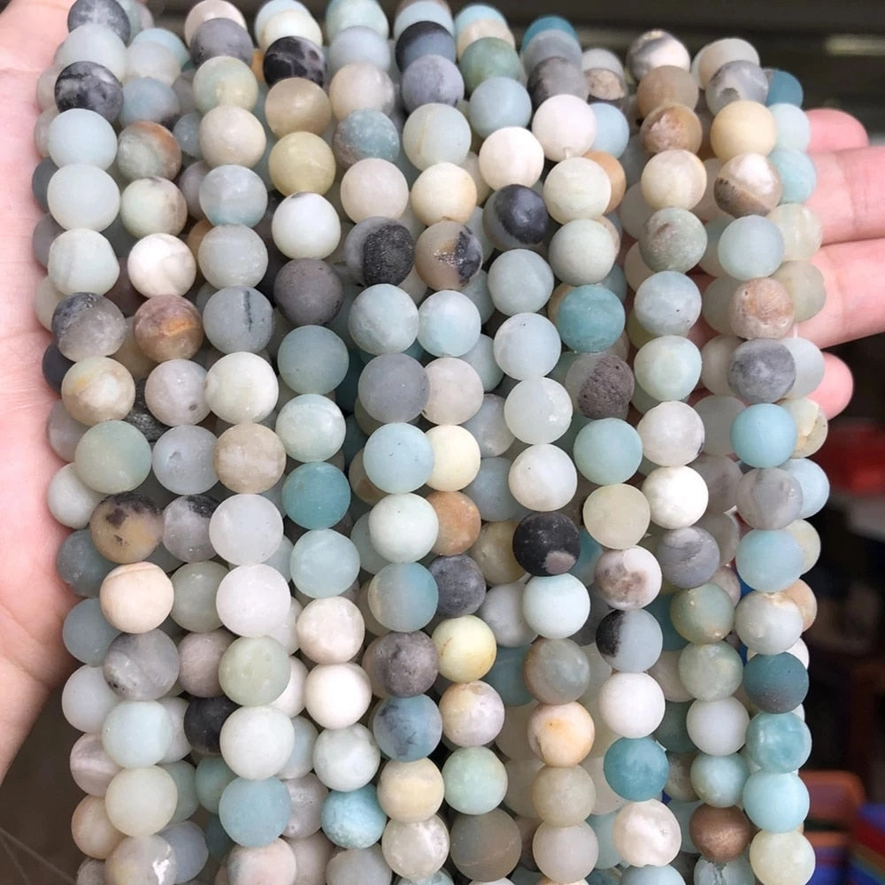 Natural Stone Matte Round Beads