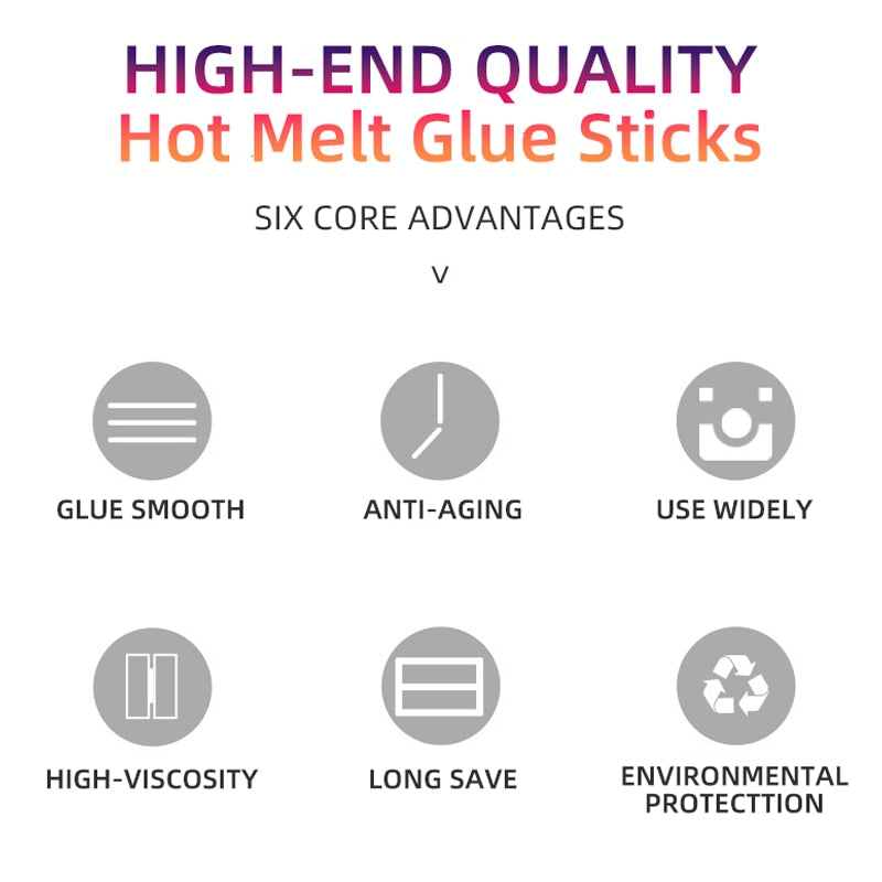 Universal Hot Glue Sticks (7mmx100mm, 10 or 20 pack)