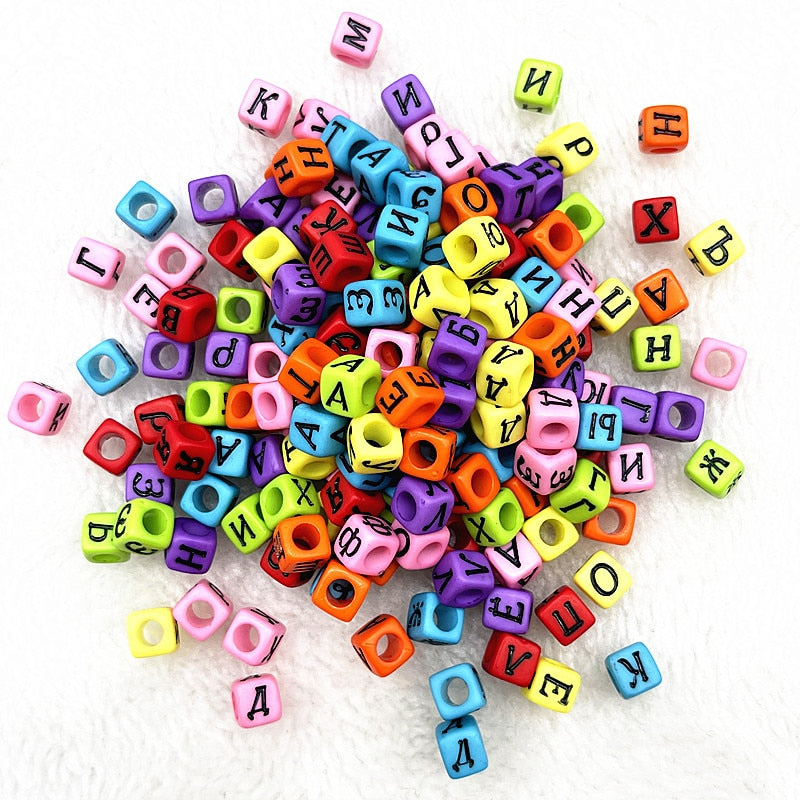 Alphabet Letter Beads (100/pack, color options)