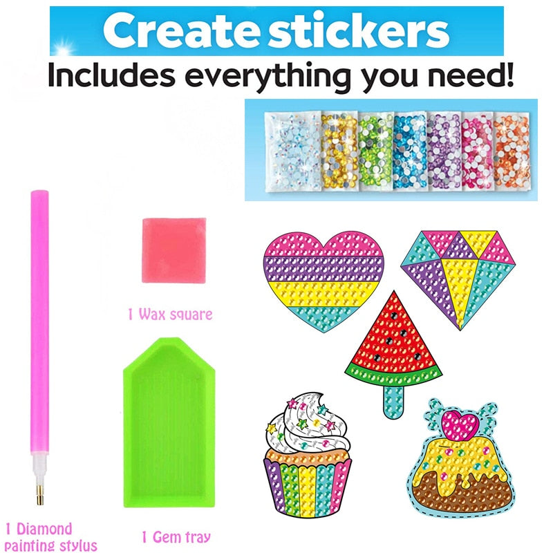 Kids Diamond Painting Stickers 12/kit