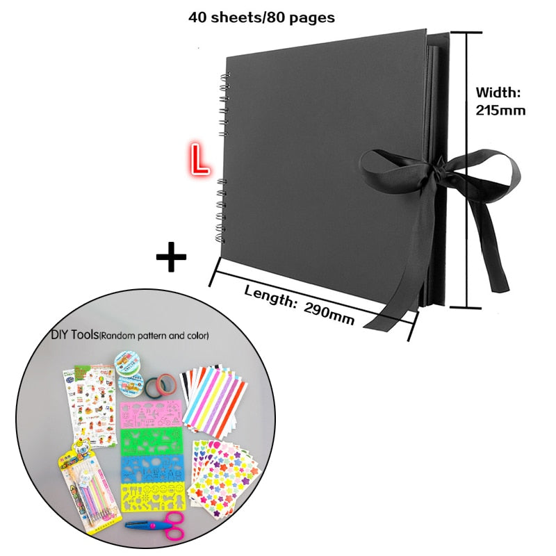 S-M-L Ribbon Tie Scrapbook (40 or 80 pages, with or without accessories)