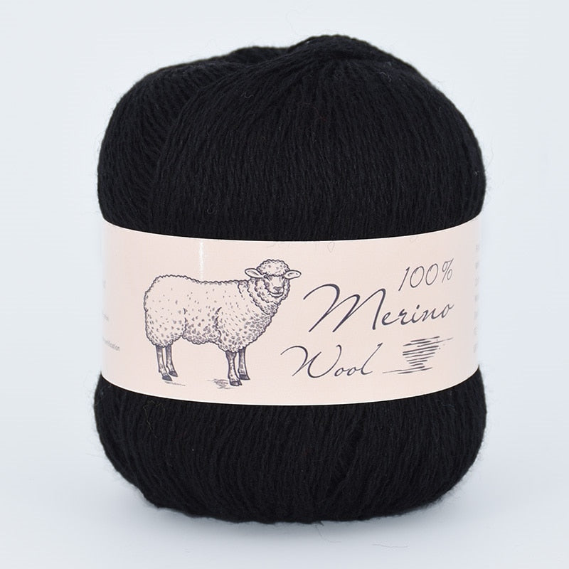 100% Medium-Fine Soft Crochet Merino Wool Yarn