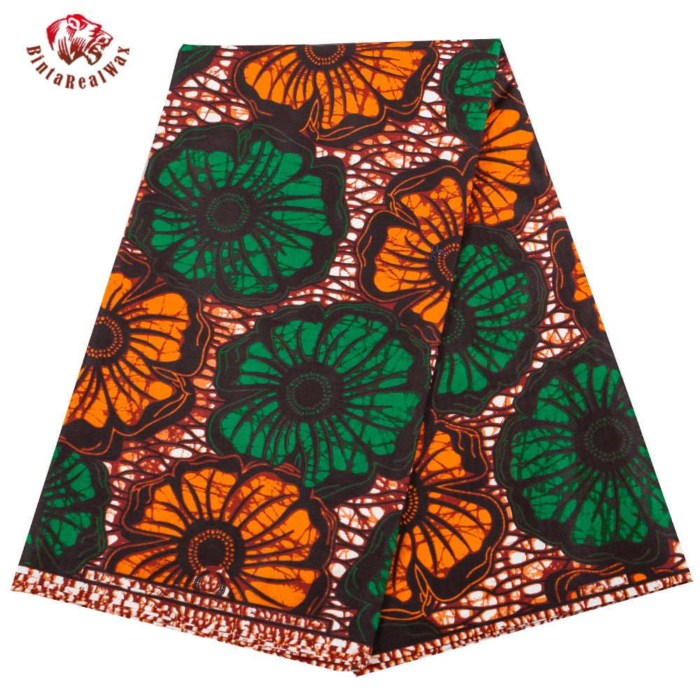 African Geometric Pattern Ankara Polyester Fabric