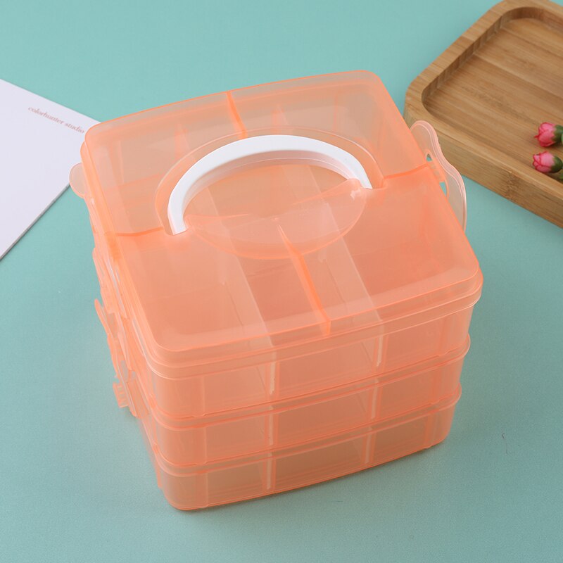 3 Layers, 18 Compartments Plastic Storage Box