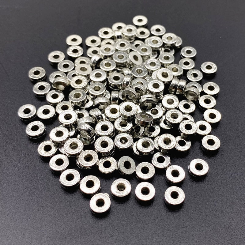 Silver Loose Spacer Acrylic Beads 100/pack (style options)