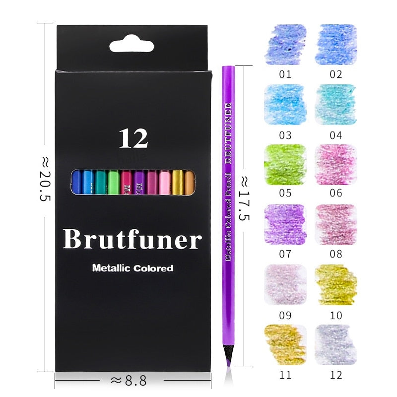 Metallic Colored Pencil 12/pack