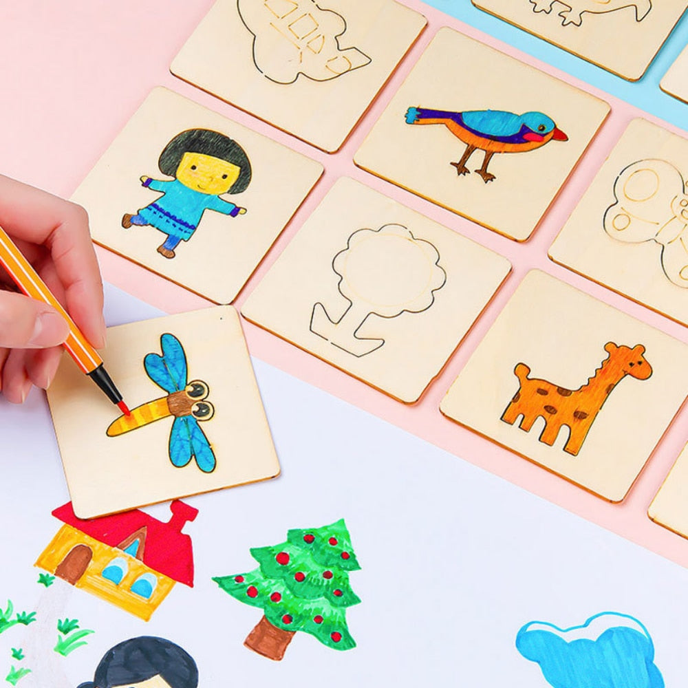 20pcs Montessori Wooden Stencils