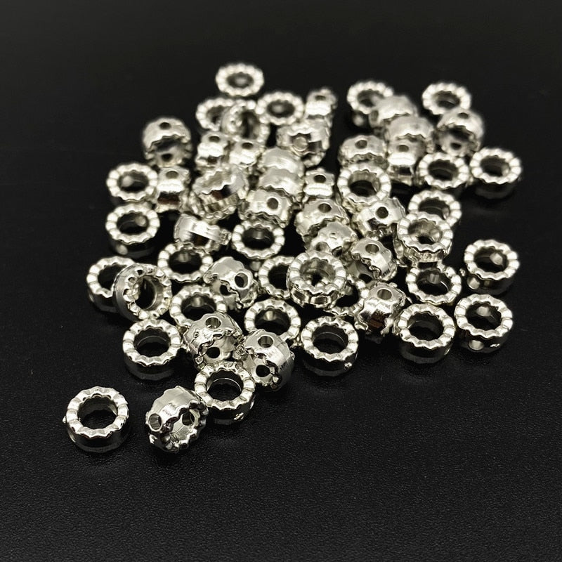 Silver Loose Spacer Acrylic Beads 100/pack (style options)