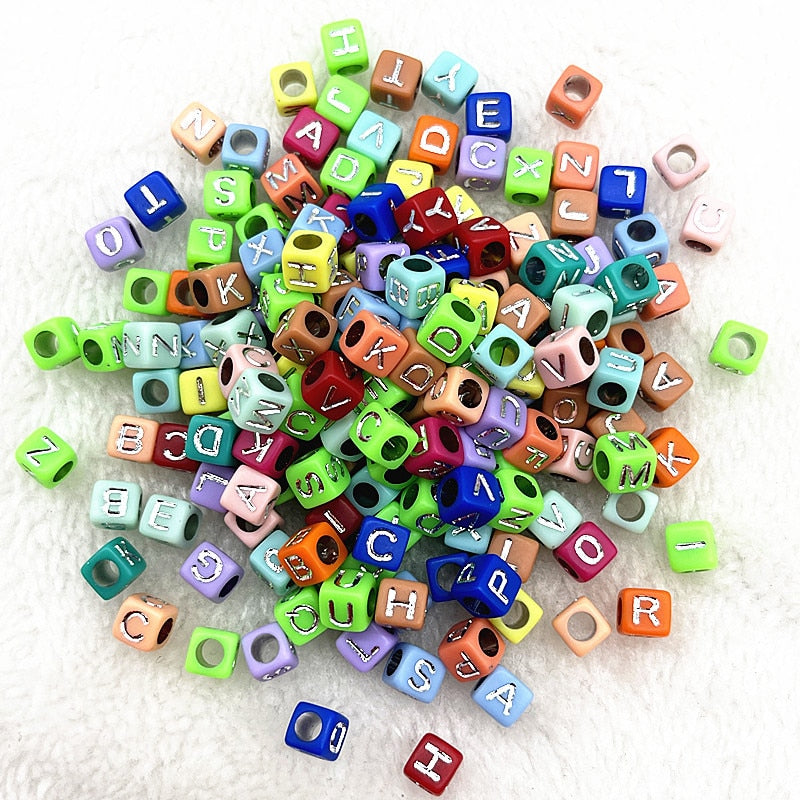 Alphabet Letter Beads (100/pack, color options)