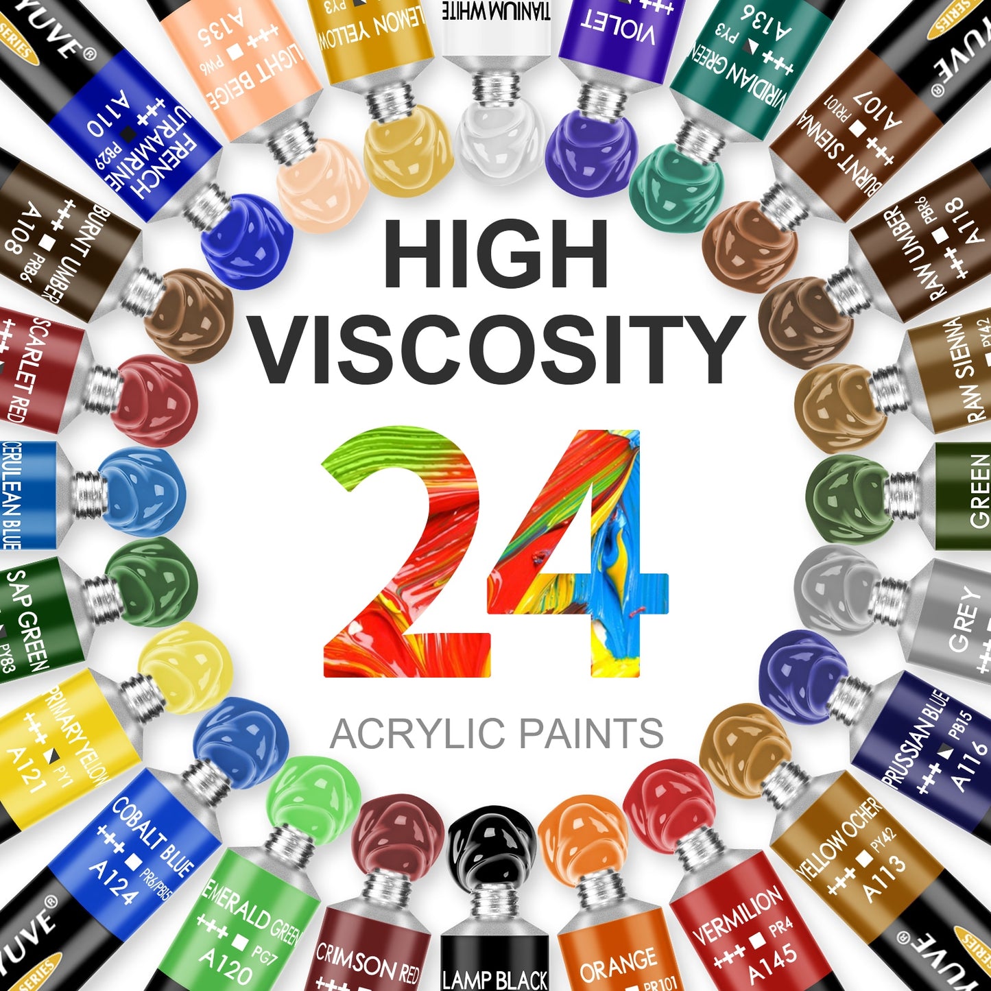 Acrylic Paint Set (12 or 24 colors)