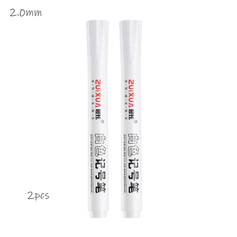 Permanent White Marker Pen, Use For Fabric, Wood, Leather (0.8mm-3.5mm)