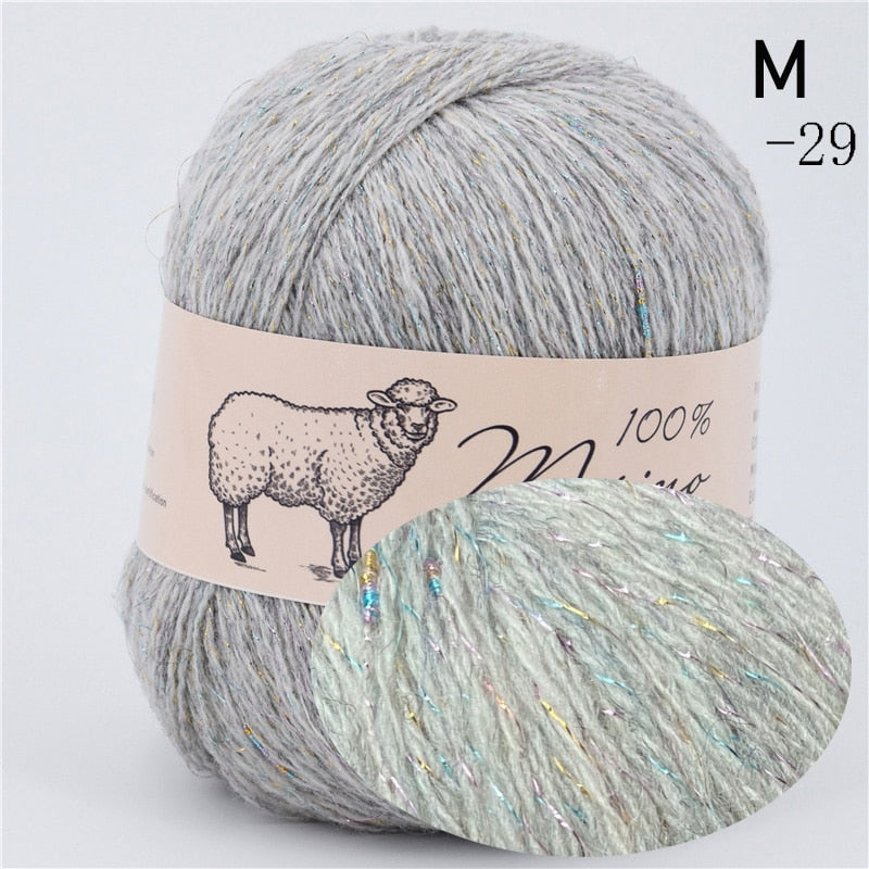 100% Medium-Fine Soft Crochet Merino Wool Yarn