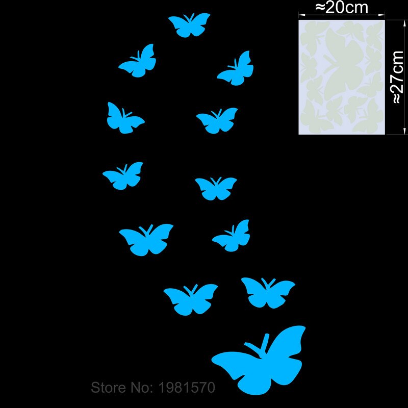 Butterfly Glow In The Dark Wall Stickers