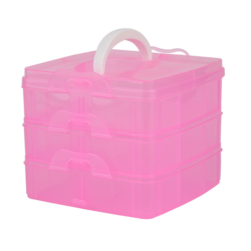 3 Layers, 18 Compartments Plastic Storage Box