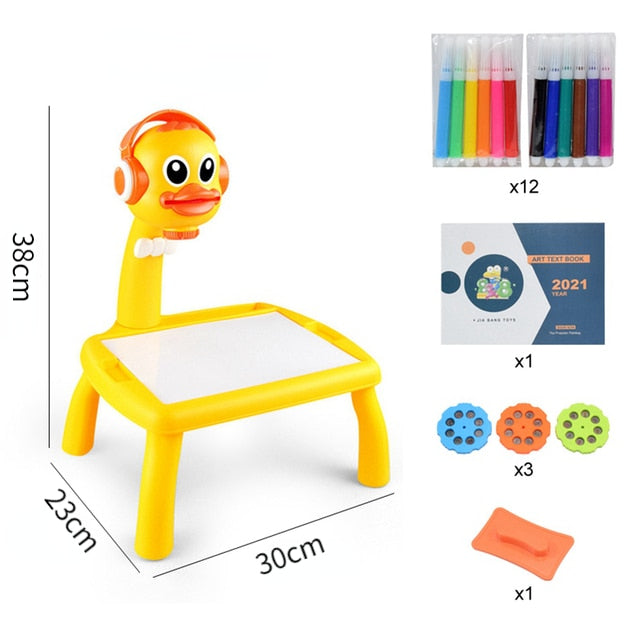 Children LED Projector Art Drawing Table