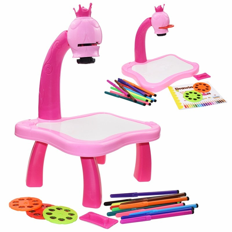 Children LED Projector Art Drawing Table