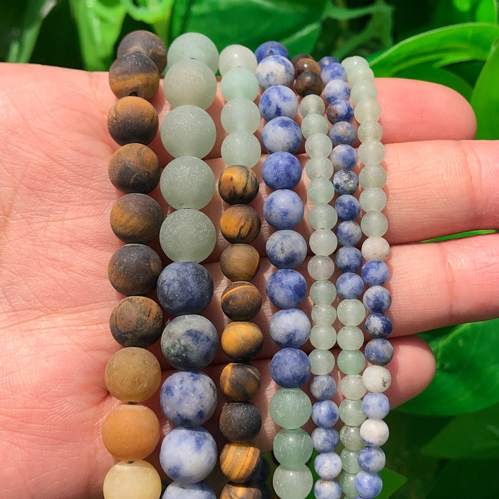 Natural Stone Matte Round Beads