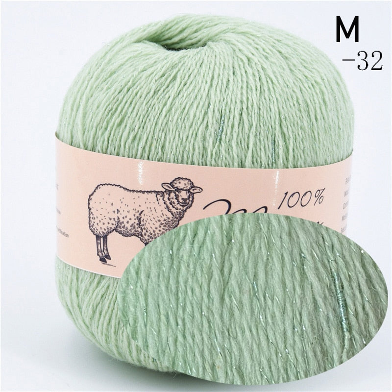 100% Medium-Fine Soft Crochet Merino Wool Yarn