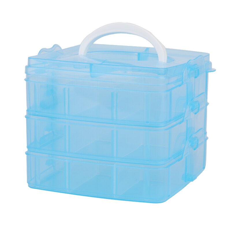 3 Layers, 18 Compartments Plastic Storage Box