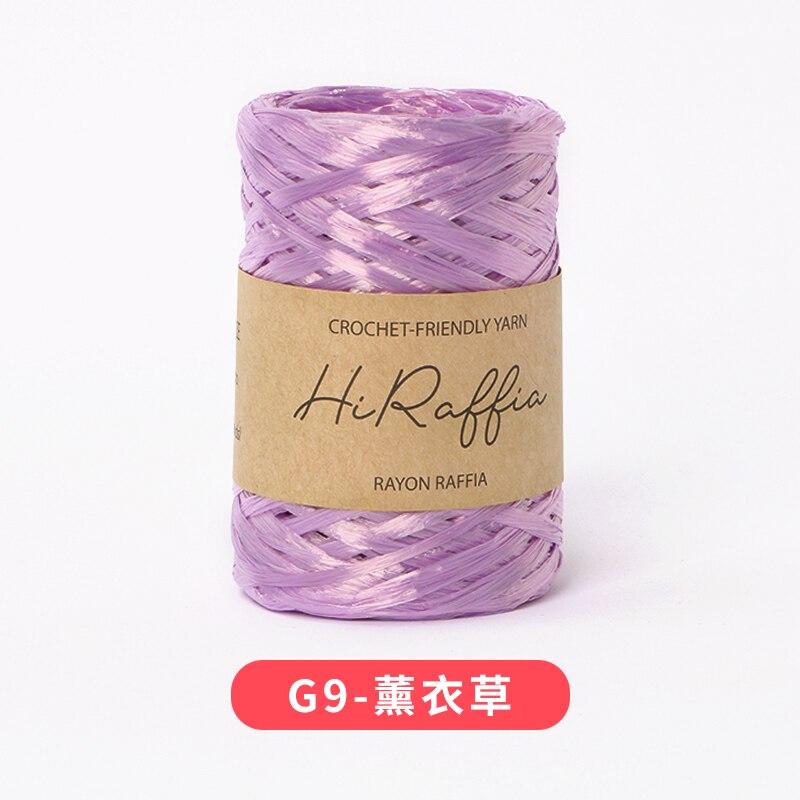 80M Metallic Natural Raffia Straw Yarn