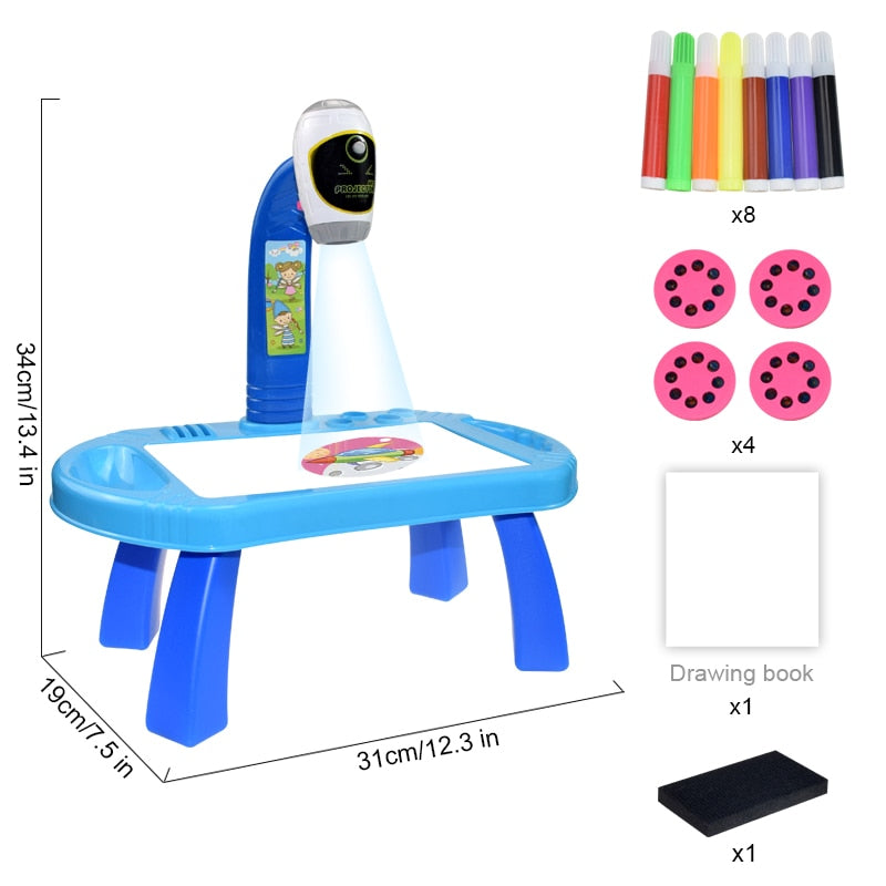 Children LED Projector Art Drawing Table