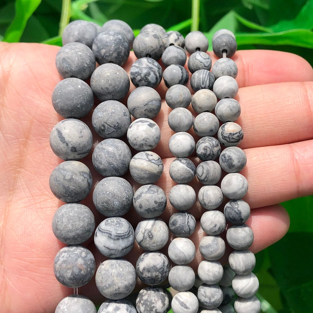 Natural Stone Matte Round Beads