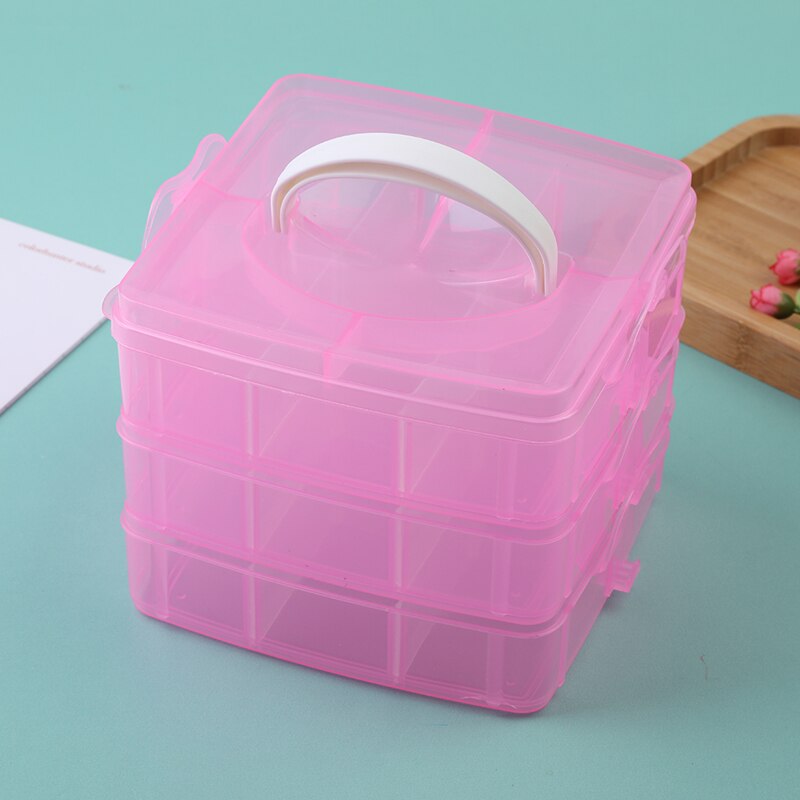 3 Layers, 18 Compartments Plastic Storage Box