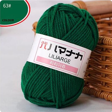 Milk Sweet Soft Cotton Blended Yarn (62 color options)