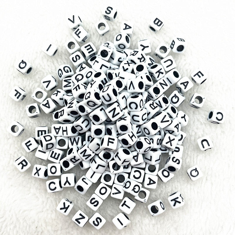 Alphabet Letter Beads (100/pack, color options)