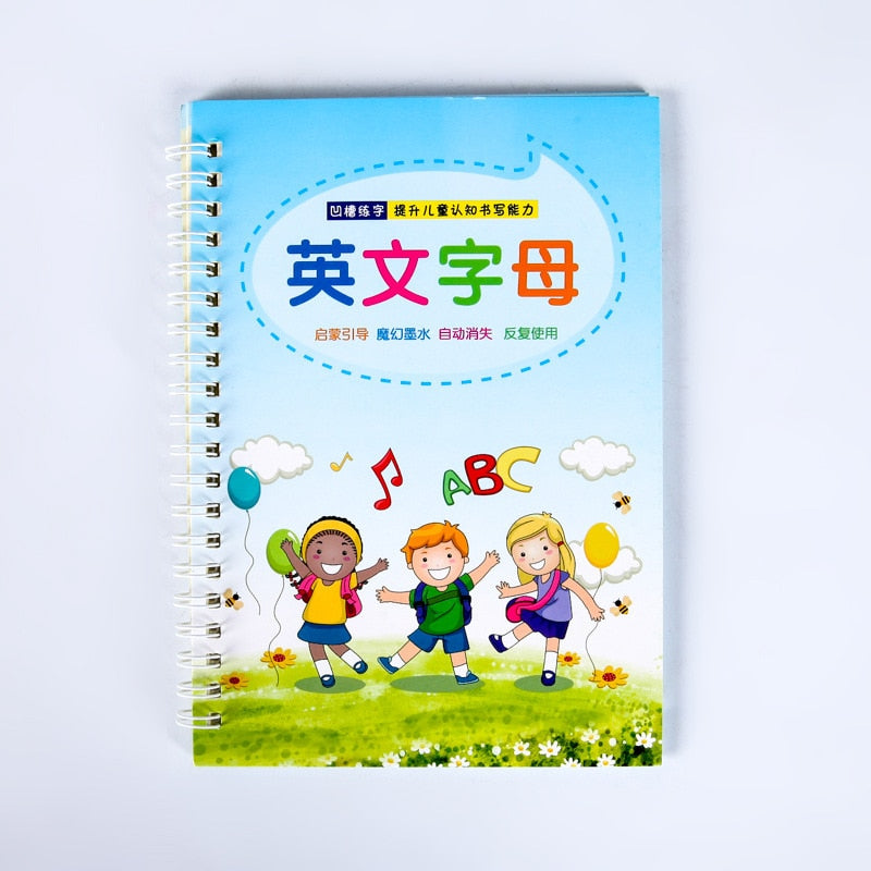 Children's Practice Writing Book With Stencil Board (style options)