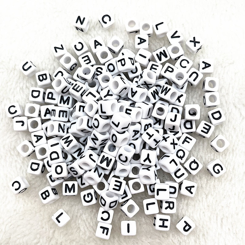 Alphabet Letter Beads (100/pack, color options)