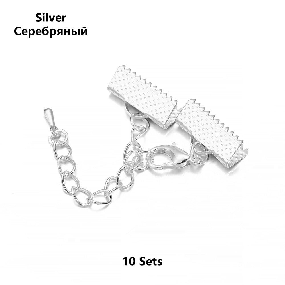 Lobster Clasps with Extending Chain Bracelet Slider Clasp End Connectors (10/lot, 10-40mm size option)