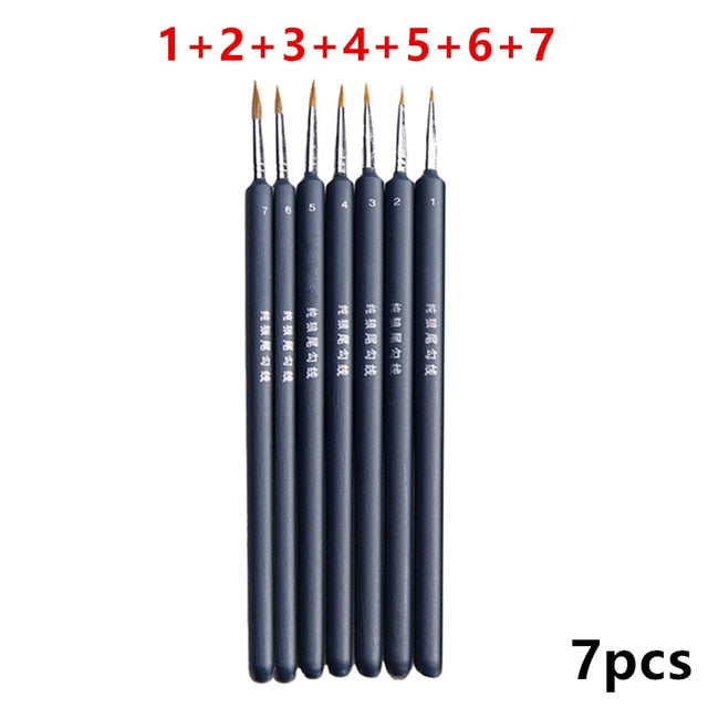 Nylon Hair Wooden Handle Watercolor Paint Brush Pen Set