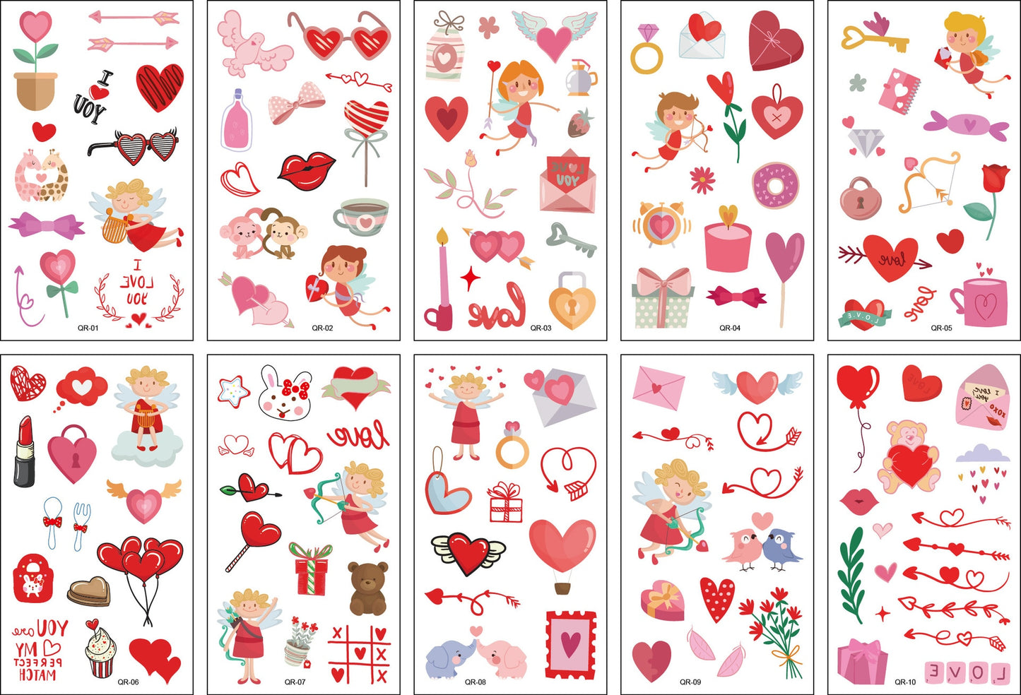 10 Pack Fake Tattoo Stickers