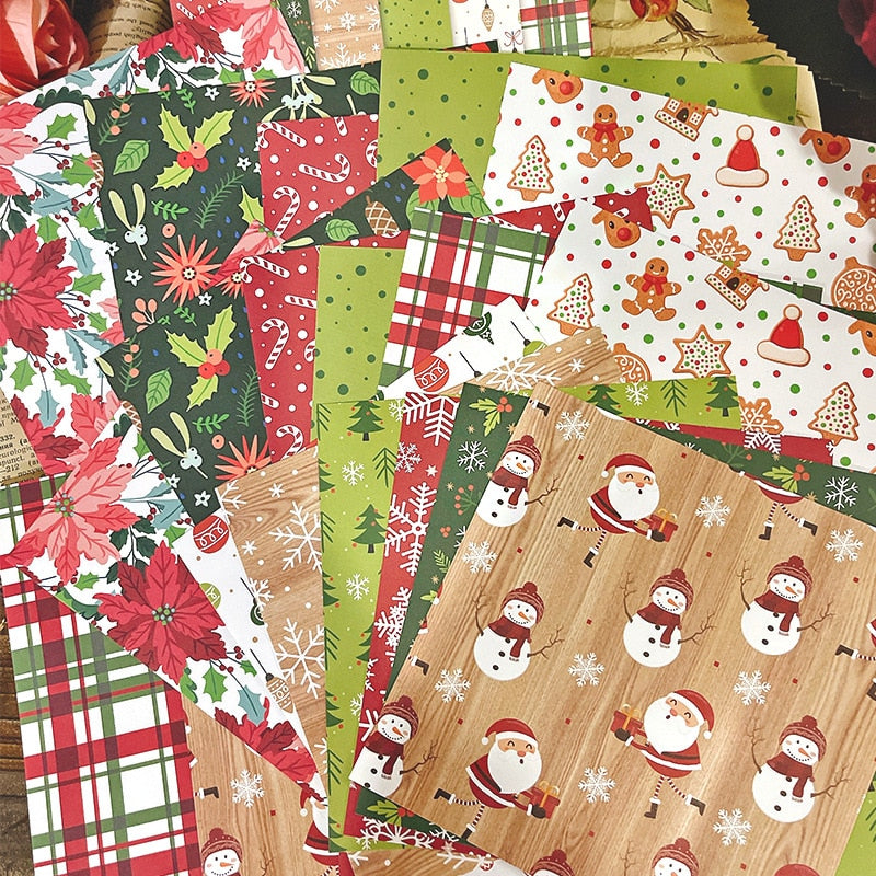 Christmas Scrapbooking Paper (15x15cm 12/pack, style options)