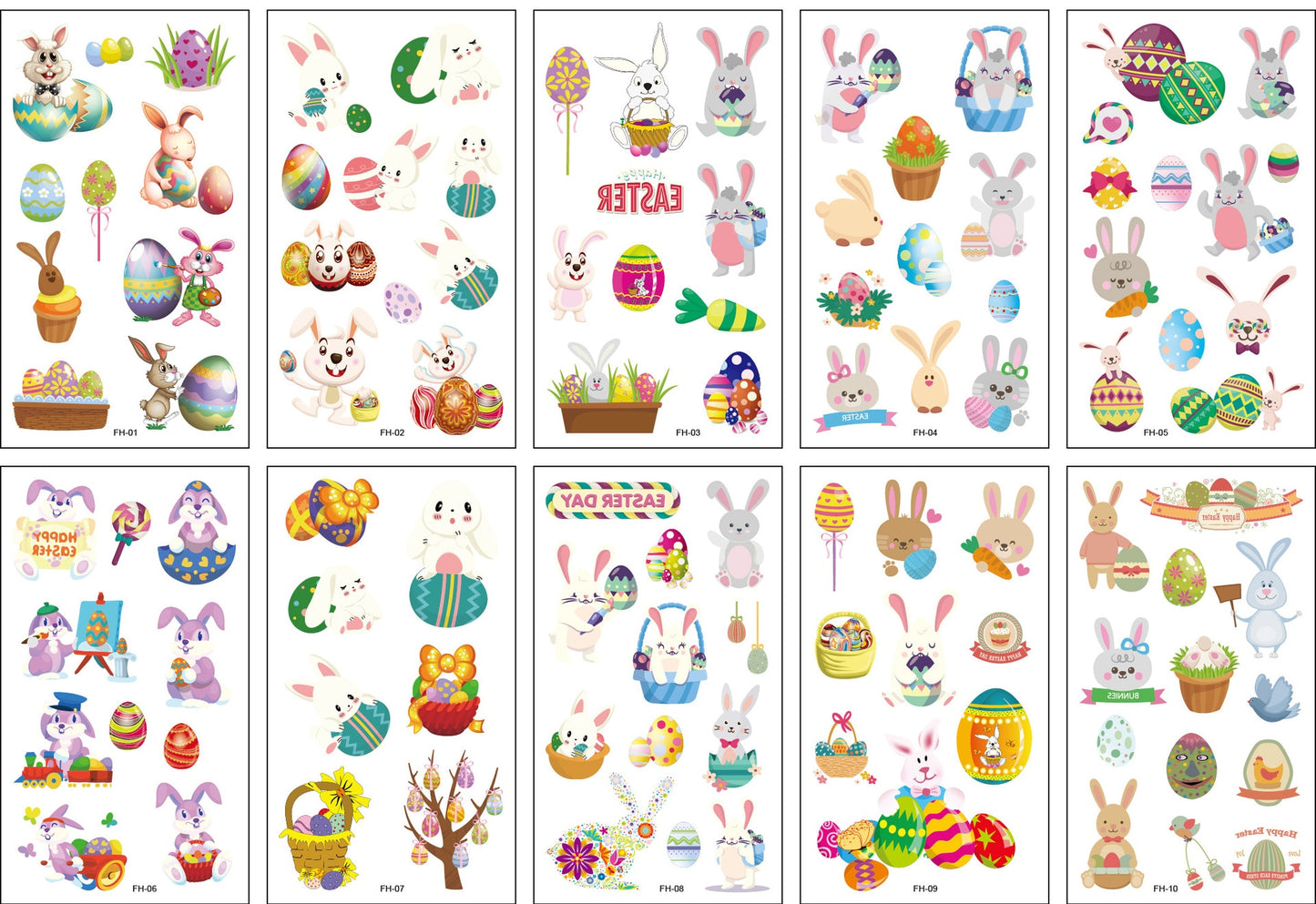 10 Pack Fake Tattoo Stickers