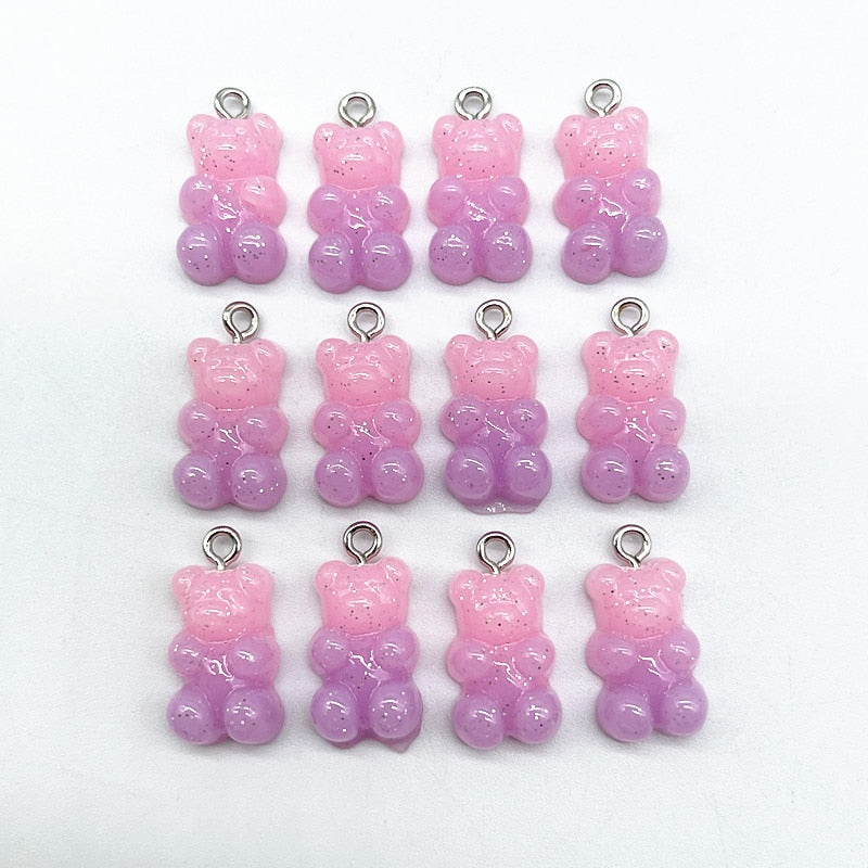 Candy Bear Pendant Charms (10/set, color option)