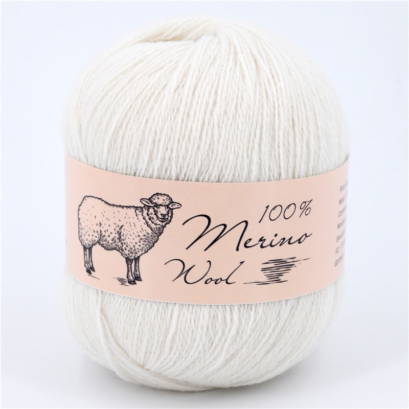 100% Medium-Fine Soft Crochet Merino Wool Yarn