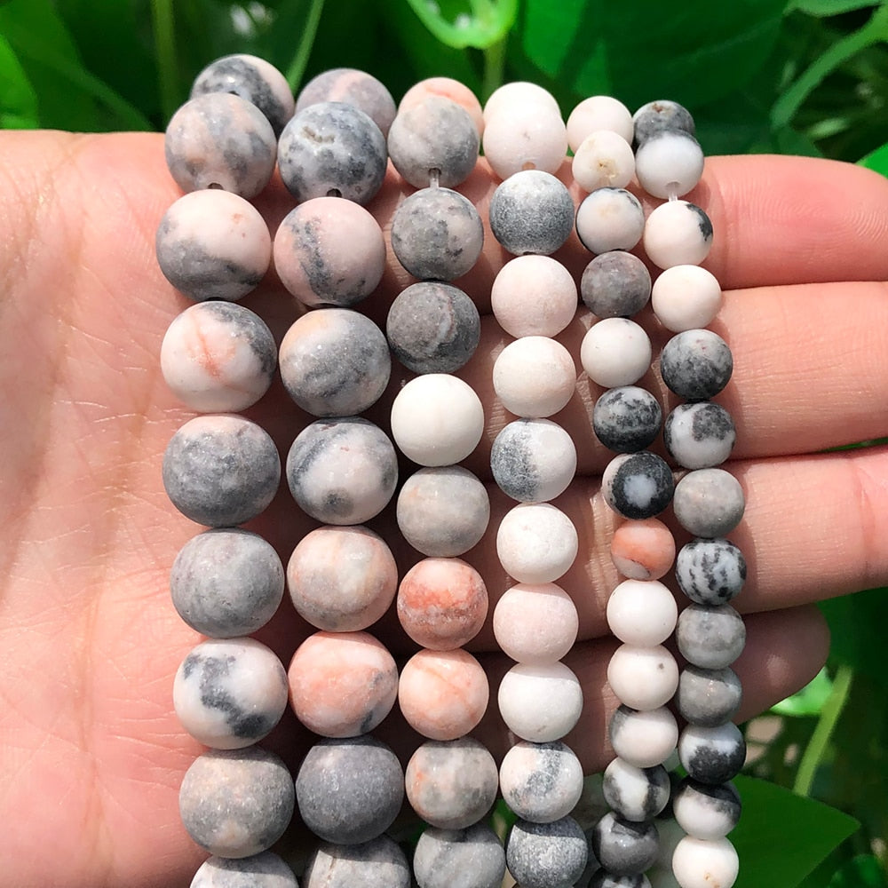 Natural Stone Matte Round Beads